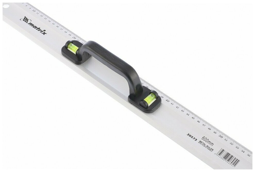 Линейка-уровень, 600 мм, металлическая, пластмассовая ручка 2 глазка// Matrix - фотография № 2