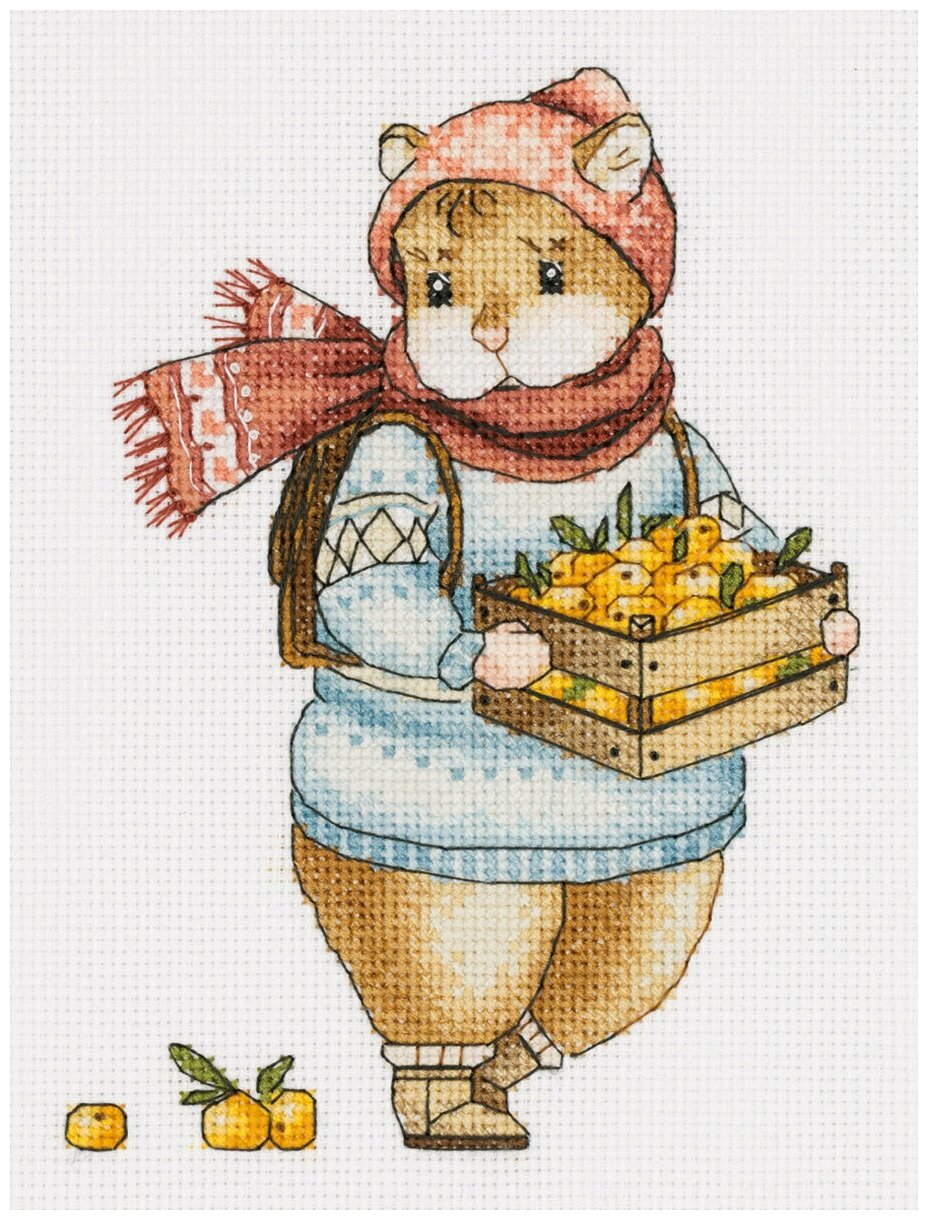 Набор для вышивания PANNA J-7137 "Хомяк с мандаринами"