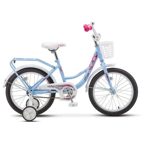 Детский городской велосипед Stels 18 Flyte Lady Z010 голубой с колесами 18 653100₽