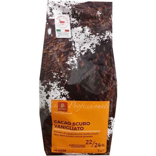 фото Какао- порошок алкализованный 22-24% cacao scuro icam, 1 кг.