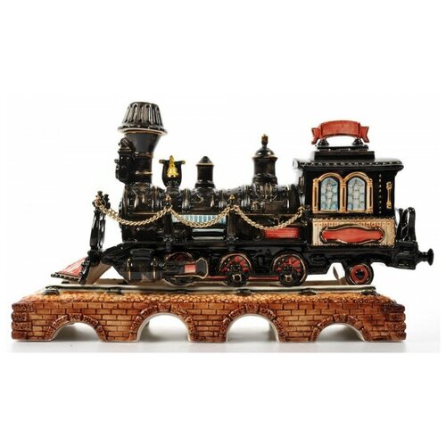 Подарочный штоф Паровоз цветной с золотом 29868₽