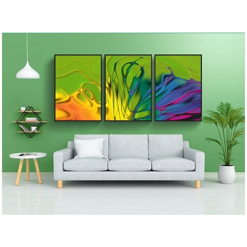 фото Набор модулных постеров для интерьера "абстрактный, шаблон, линии" 60x90 см. в тубусе, без рамки lotsprints