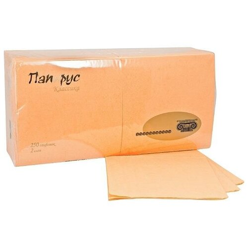 Салфетка бумажна желтая 33х33 см 2-сл 250 шт/уп папирус 1 уп