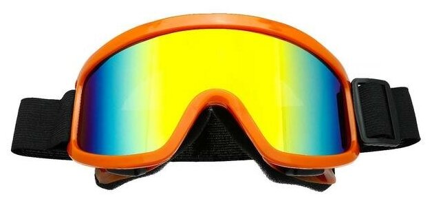 Очки-маска для езды на мототехнике стекло хамелеон цвет оранжевый