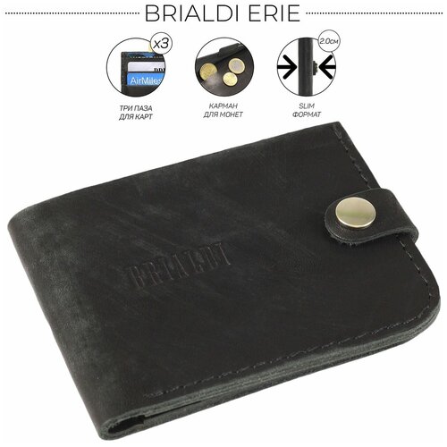 Мужской кожаный бумажник BRIALDI Erie BR07592MC black