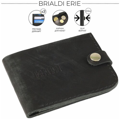 Бумажник BRIALDI Erie (Эри) black черного цвета