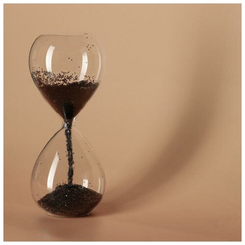фото Часы песочные "шанаду", сувенирные, 8х8х19 см, песок с черными блёстками newstory