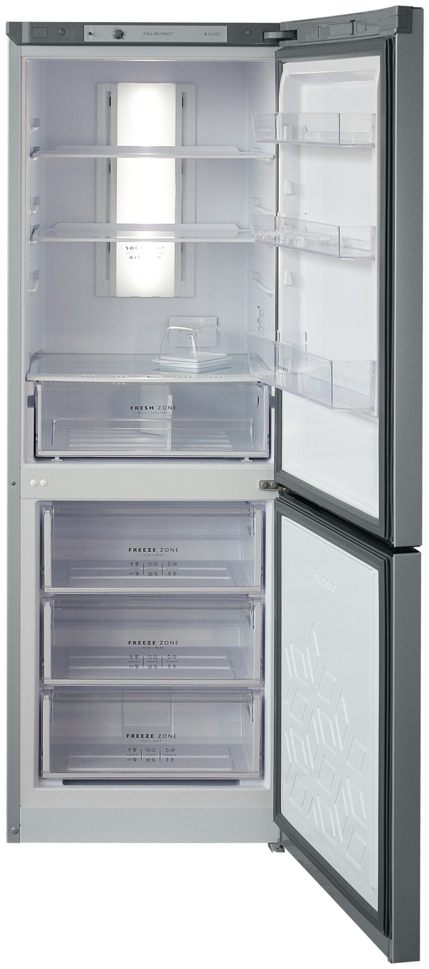 Бирюса М820NF Холодильник металлик - фотография № 3