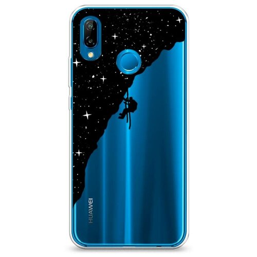 фото Силиконовый чехол "скалолаз в космосе" на huawei nova 3e / хуавей нова 3е case place