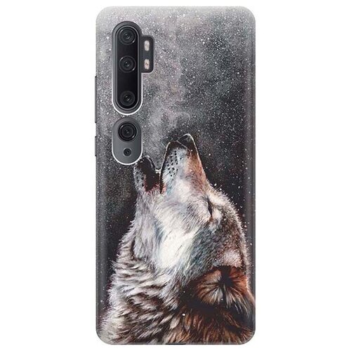 фото Ультратонкий силиконовый чехол-накладка для xiaomi mi note 10 / 10 pro с принтом "морозный волк" gosso
