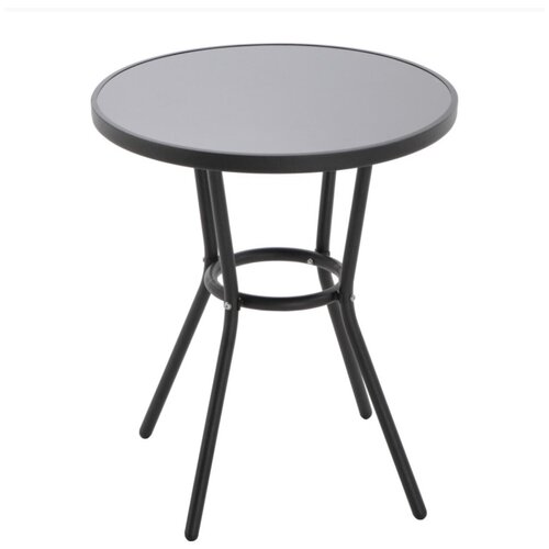 Долговечный стальной столик круглой формы для дачи и сада цвет чёрный диаметр 59 см высота 70 см 7990₽