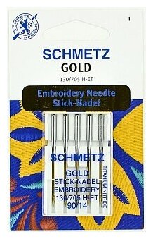 Иглы Schmetz, для для вышивки Gold, титаниум №90 - фотография № 2