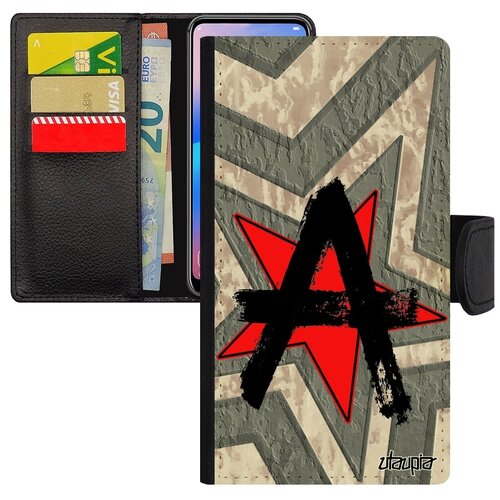 фото Необычный чехол-книжка на мобильный // iphone xs // "анархия" anarchy дизайн, utaupia, серый