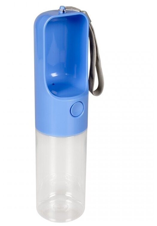 Бутылка для собак дорожная с кнопкой, DUVO+ синяя, 450мл (Бельгия) - фотография № 4