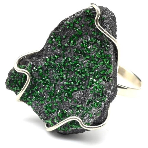 Кольцо Радуга Камня, размер 18, зеленый