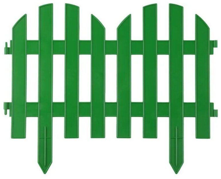 Ограждение садовое Полимерсад "Забор декоративный №4" зелёное
