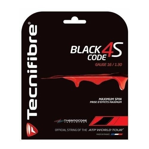 фото Струна для тенниса tecnifibre 12m blackcode 4s black 04g4s, 1.25