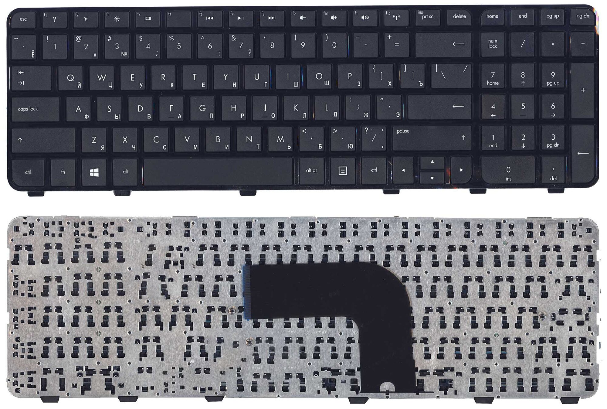 Клавиатура для ноутбука HP Pavilion dv6-7000 черная с рамкой 1450₽