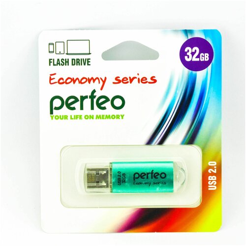 Флешка Perfeo E01 32GB (зеленый)