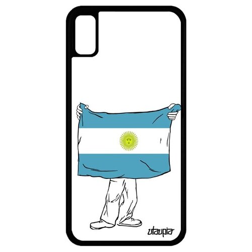 фото Противоударный чехол на // iphone xr // "флаг аргентины с руками" страна патриот, utaupia, белый