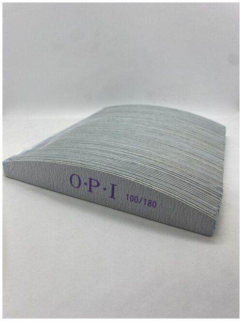 Lian Beauty Accessories Одноразовые пилки для маникюра и педикюра OPI 100/180 полумесяц на деревянной основе, 100шт.