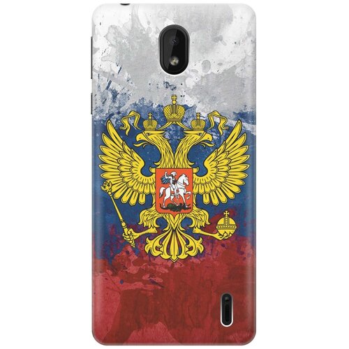 фото Gosso ультратонкий силиконовый чехол-накладка для nokia 1 plus с принтом "герб и флаг рф"