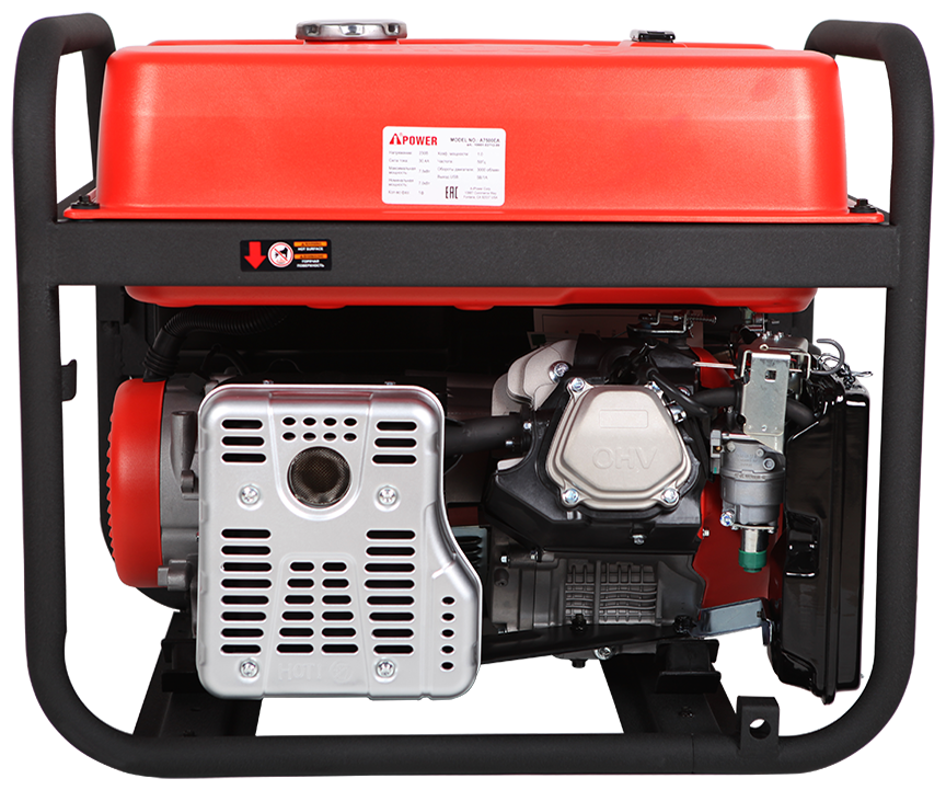 Комплект Бензиновый генератор A-iPower A7500EA, 7 кВт (20112) + Колеса и ручка - фотография № 4