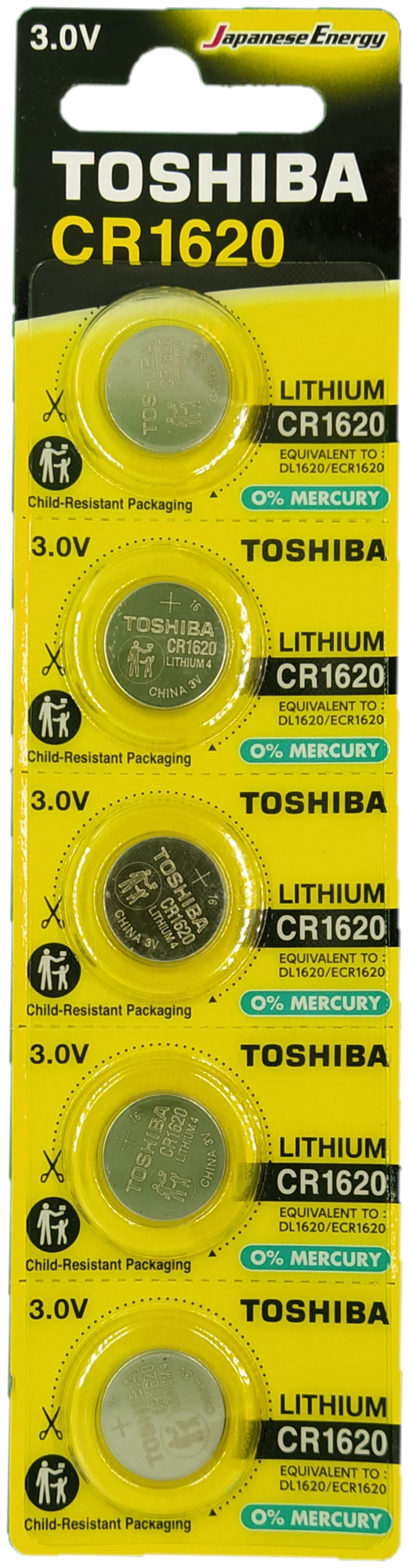 "Батарейки Toshiba CR1620 литиевые (litium) таблетка Special "отрывной" (5шт) CR1620 3V"