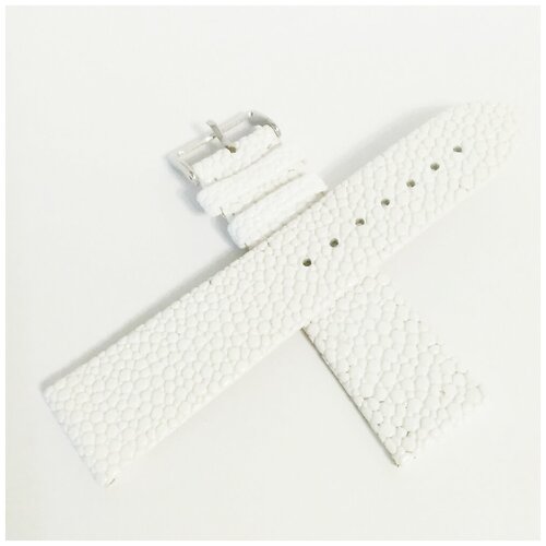 фото Кожаный ремешок под ската для часов alfa белый 8 мм