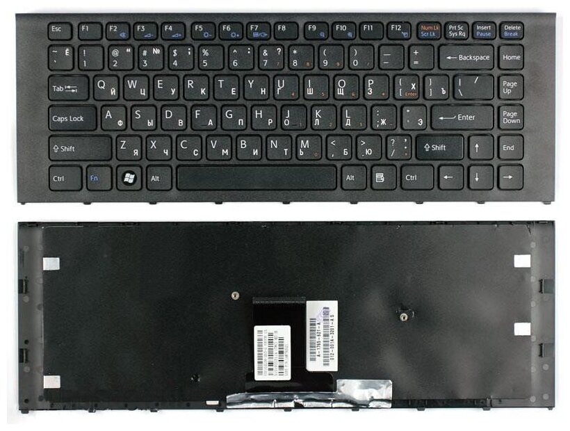 Клавиатура для ноутбука Sony Vaio VPCEA3C5E черная с рамкой 1300₽