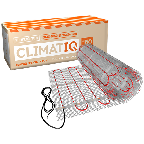 Нагревательный мат, CLIMATIQ, MAT 150 Вт/м2, 12 м2, 2400х50 см нагревательный мат climatiq mat 150 вт м2 1 5 м2 300х50 см