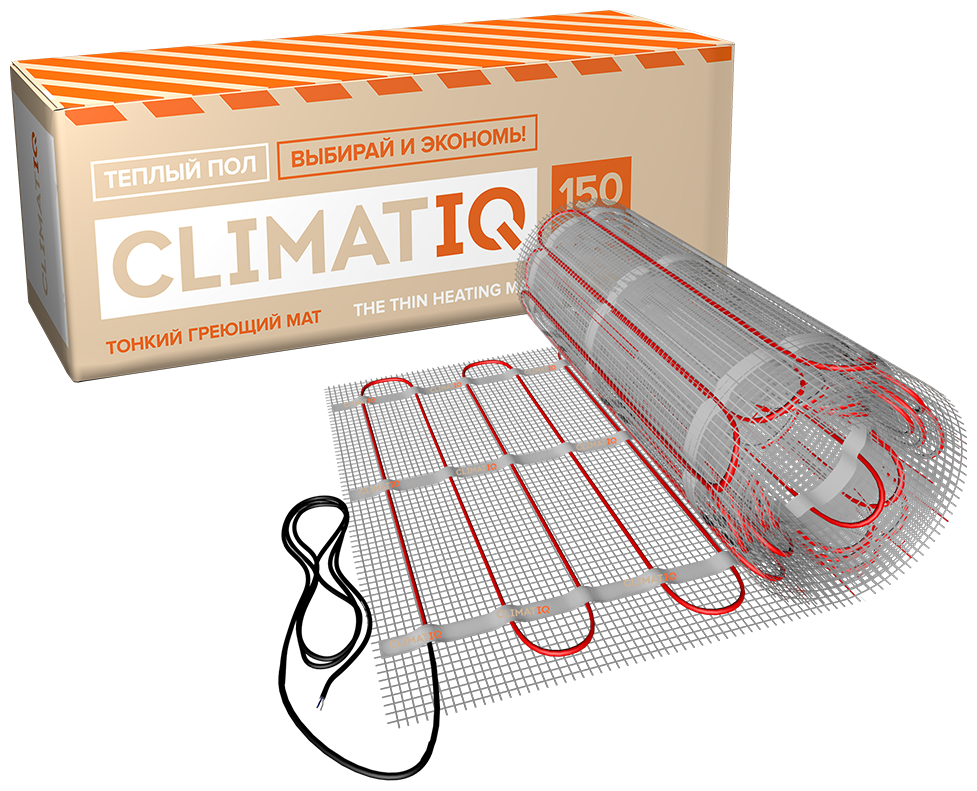 Нагревательный мат, CLIMATIQ, MAT 150 Вт/м2, 12 м2, 2400х50 см