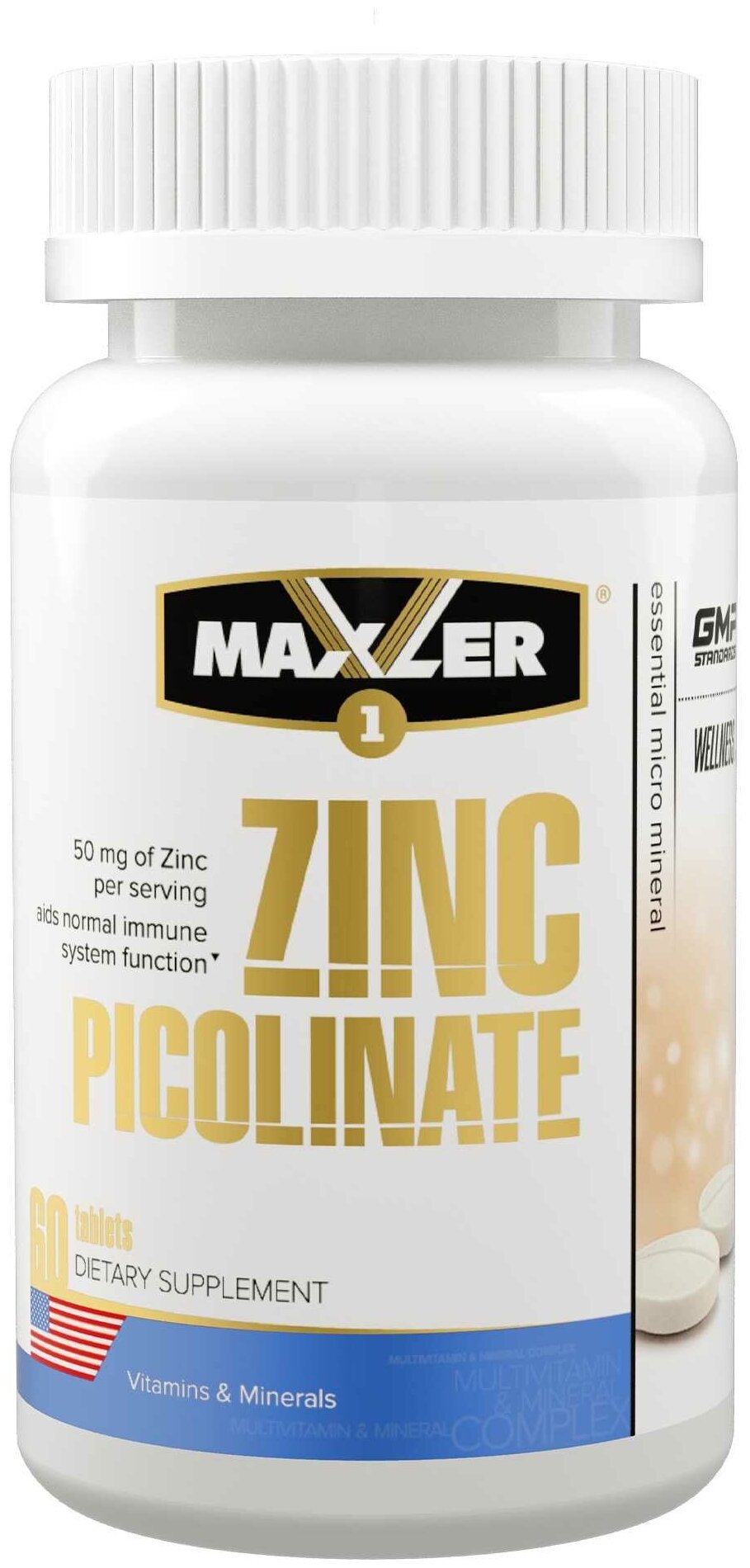 MAXLER Zinc Picolinate таб., 50 мг, 50 г, 60 шт.