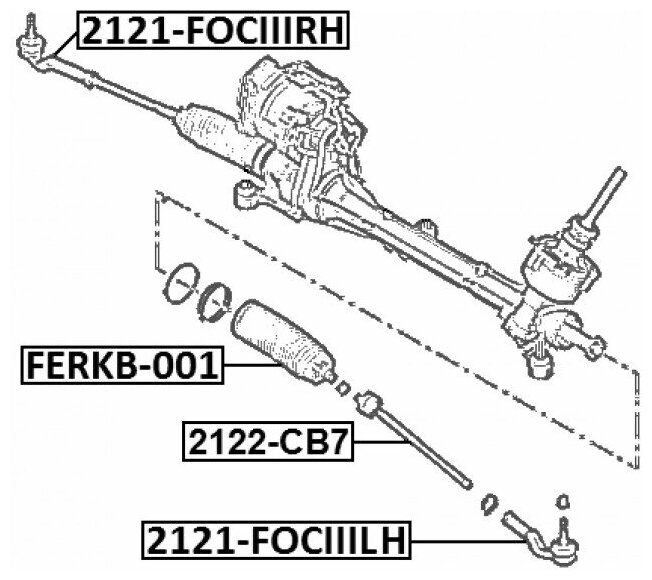 Наконечник рулевой тяги левый!\ Ford C-Max/Grand C-Max/Focus 1.6/1.6TDCi/2.0TDCi 10>