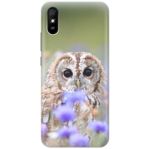 фото Ультратонкий силиконовый чехол-накладка для xiaomi redmi 9a с принтом "сова и васильки" gosso