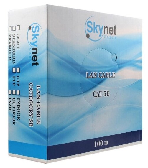Кабель Skynet Premium FTP outdoor 4x2x0,51, медный, FLUKE TEST, кат.5e, однож, 100 м, box, черный — фото 1
