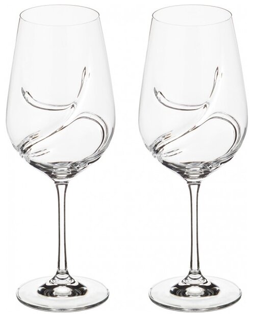 Набор бокалов Bohemia Crystal Turbulence для вина 674-510, 550 мл, 2 шт., прозрачный