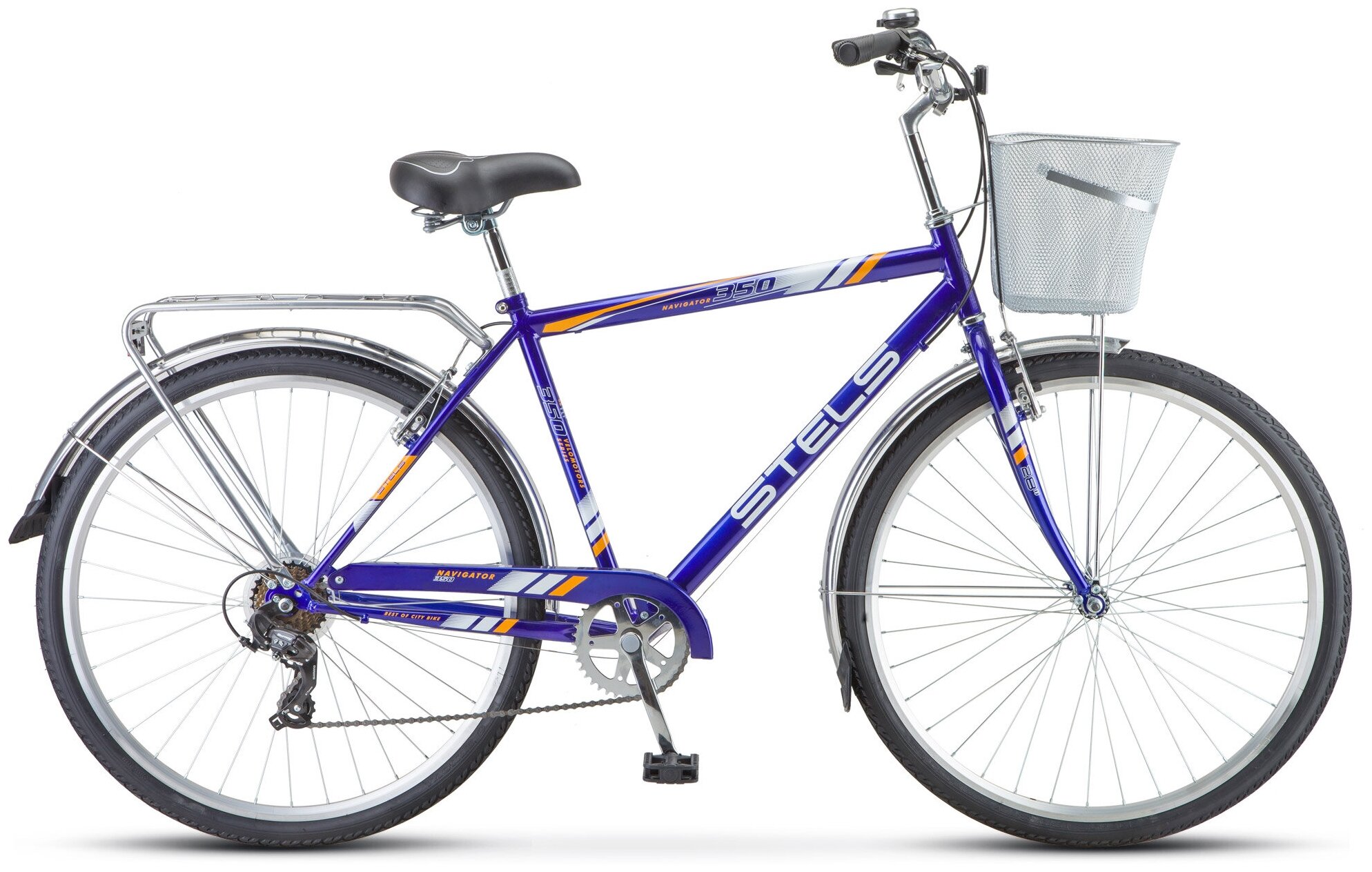 Велосипед STELS NAVIGATOR-350 Gent 28, колесо 28'', рост 20'', сезон 2021-2022, синий, корз метал
