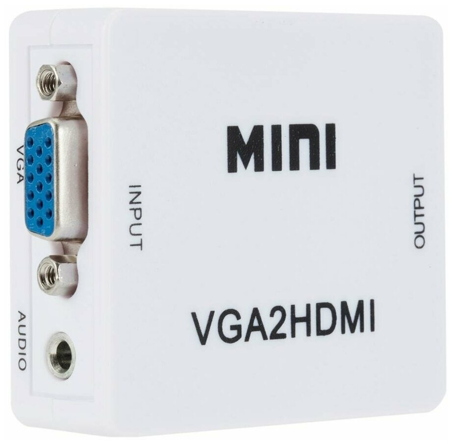 Конвертер переходник из VGA в HDMI (VGA2HDMI) / белый