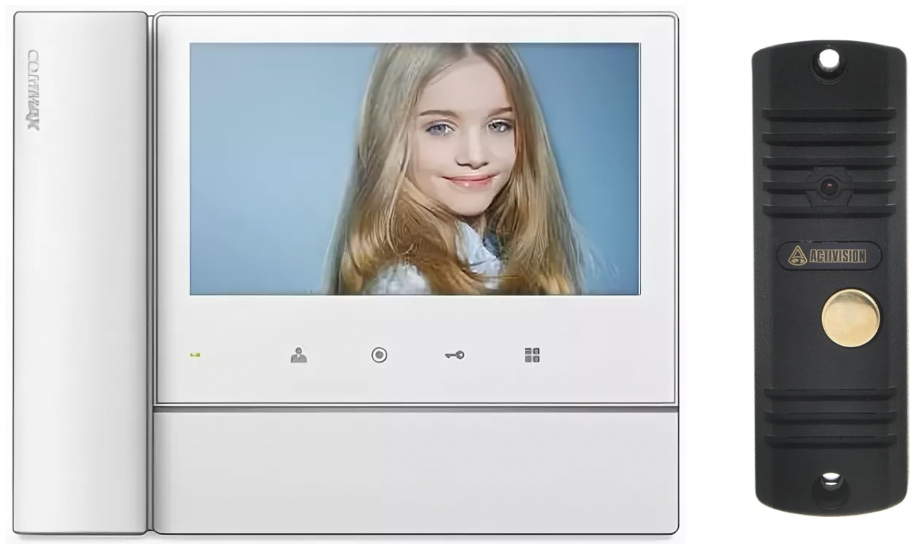 Комплект видеодомофона и вызывной панели COMMAX CDV-70NM (Белый) / AVC 305 (Черная)