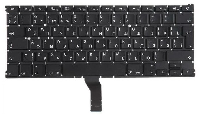 Клавиатуры и кнопки / Клавиатура для для MacBook Air 13 A1369 A1466 для Mid 2011 - Early 2017 Г-образный Enter RUS ZeepDeep