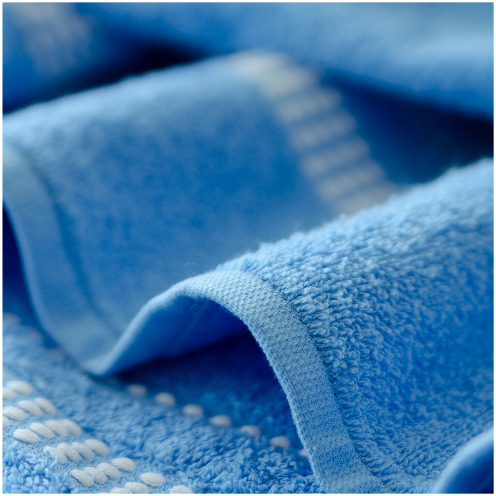 Набор банных махровых полотенец LOVEME "Лето" 70х140см 2 шт., цвет спокойный синий - фотография № 6