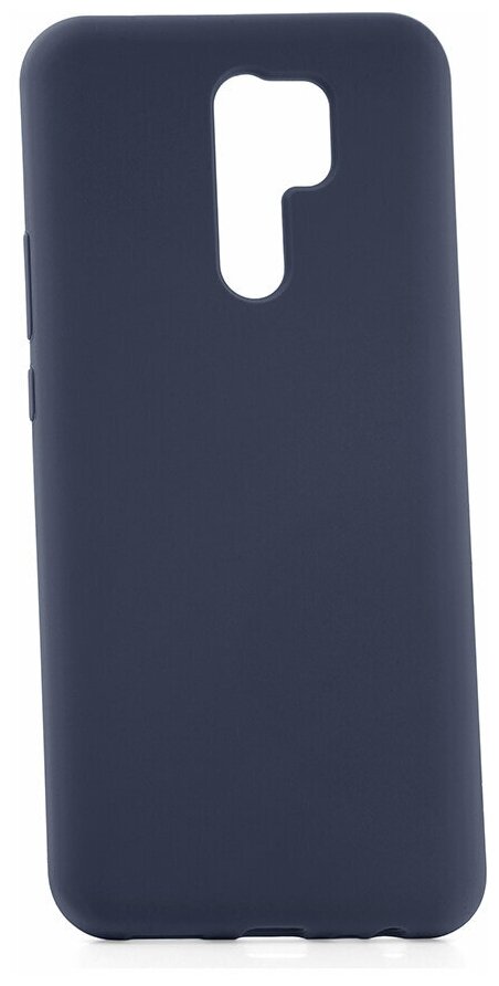 Чехол на Xiaomi Redmi 9 Kruche Silicone Plain Midnight blue, противоударный пластиковый кейс, защитный силиконовый бампер, софттач накладка однотонная