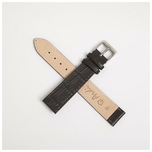 фото Ремешок для часов, мужской, 18 мм, натуральная кожа, тёмно-коричневый ardi