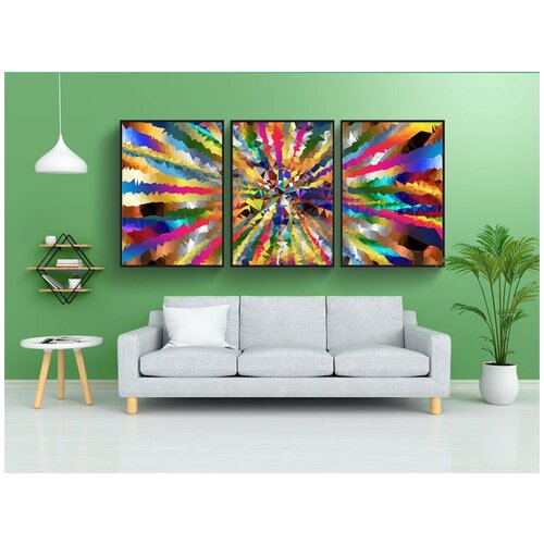 фото Набор модулных постеров для интерьера "красочный, призматический, хроматический" 60x90 см. в тубусе, без рамки lotsprints