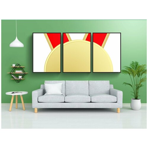 фото Набор модулных постеров для интерьера "медаль, золото, золотой" 60x90 см. в тубусе, без рамки lotsprints