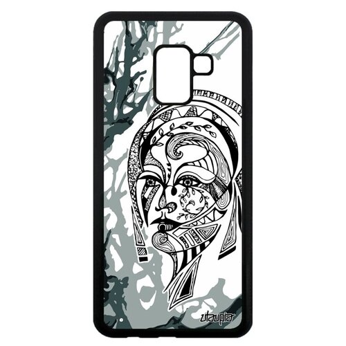 фото Противоударный чехол на телефон // samsung galaxy a8 2018 // "портрет женщины" стиль лицо, utaupia, серый