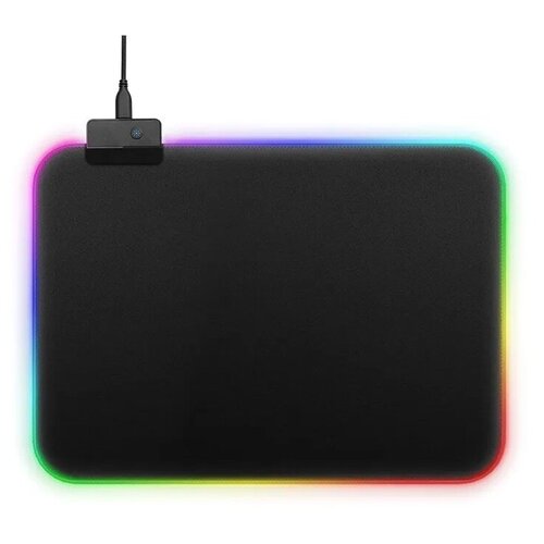 Игровой коврик для мыши Rasure-02 с LED RGB регулируемой подсветкой 34*25,5 см, черный