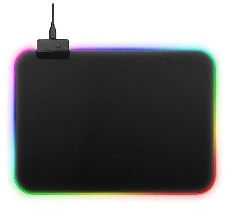 Игровой коврик для мыши Rasure-02 с LED RGB регулируемой подсветкой 34*25,5 см, черный