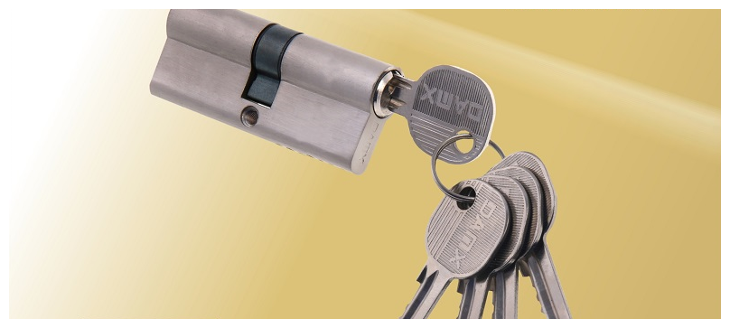 Цилиндровый механизм(личинка для замка)DAMX Простой ключ-ключ N70 мм SN (Матовый никель) - фотография № 1